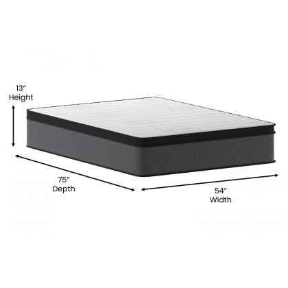 BLNK Capri Comfortable Sleep Euro Pillow Top 13" Hybrid Pocket Spring Mattress - Full Size
