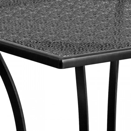 BLNK Oia Commercial Square Steel Black Indoor-Outdoor Patio Table