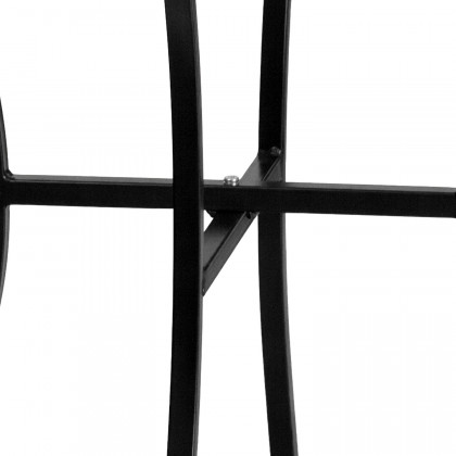 BLNK Oia Commercial Square Steel Black Indoor-Outdoor Patio Table