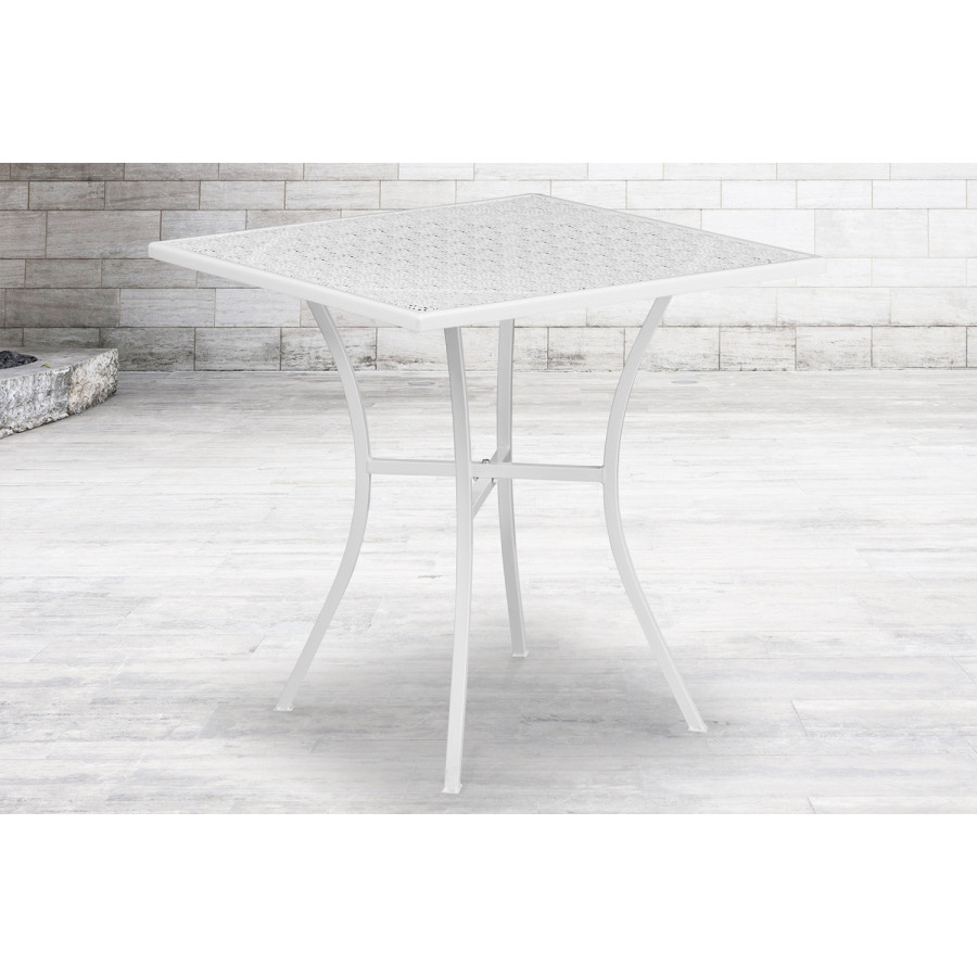 BLNK - Oia Commercial Square Steel Outdoor Patio Table