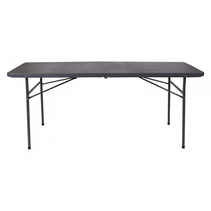 BLNK Elijah Plastic Folding Table with Carrying Handle - Dark Gray