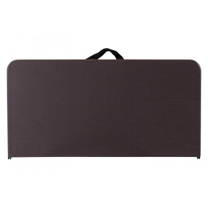 BLNK Dunham Square Plastic Folding Table with Carrying Handle - Brown Wood Grain