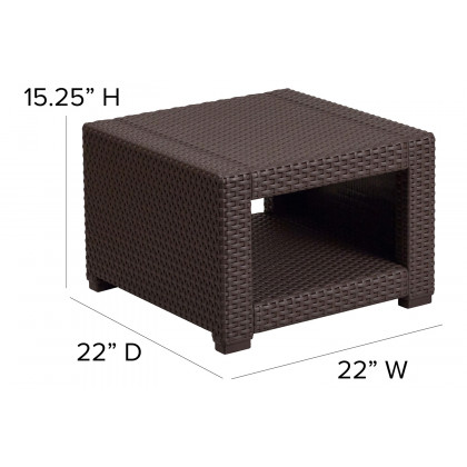 BLNK - Seneca Faux Rattan End Table