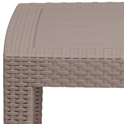 BLNK Seneca Faux Rattan Coffee Table - Light Gray