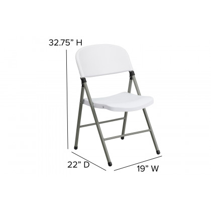 BLNK - HERCULES Series Plastic Folding Chair with Gray Frame