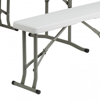 BLNK - Rowan Portable Plastic Folding Bench and Table Set 3 Piece