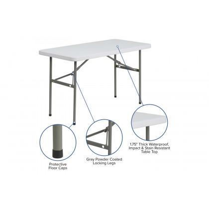 BLNK Elon Plastic Folding Table - 4'L