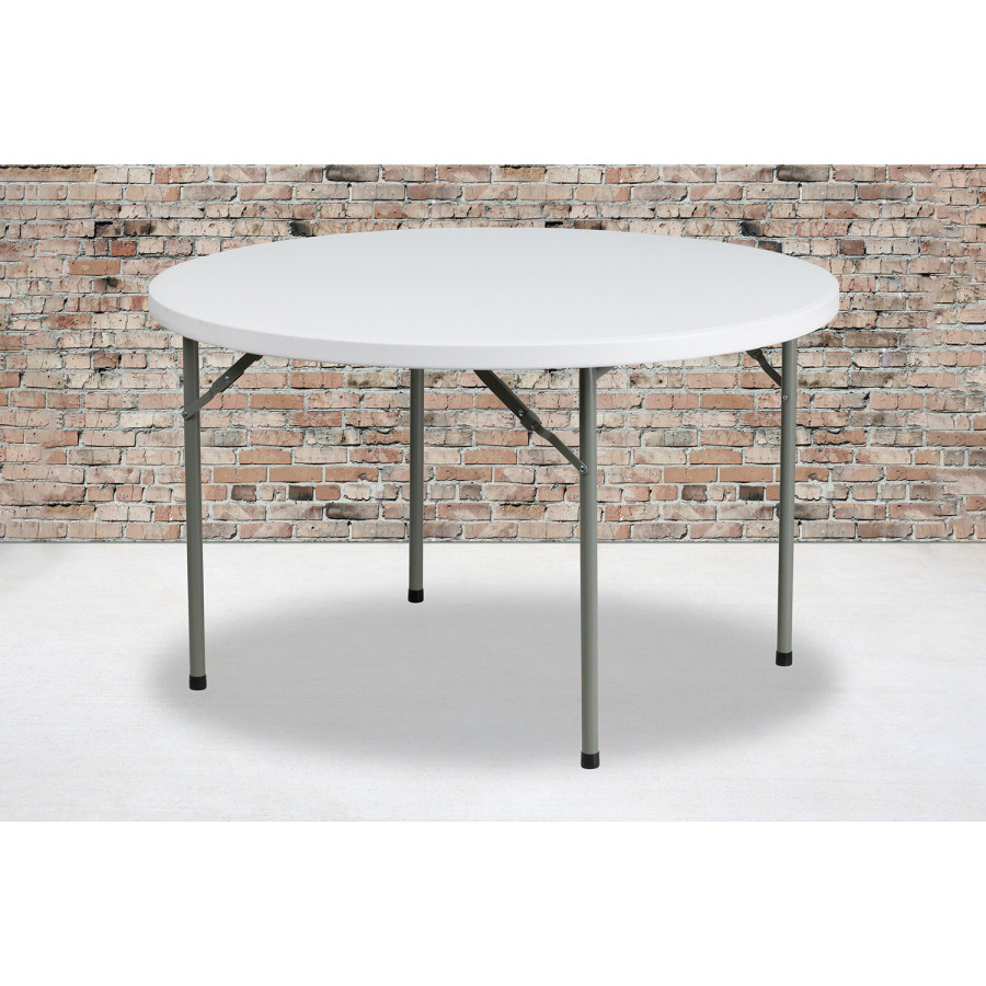 BLNK Elon Round Plastic Solid Folding Table - 4'D