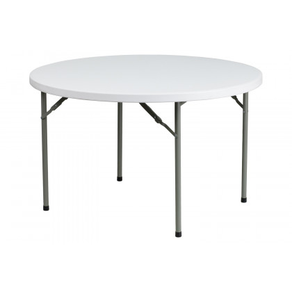 BLNK Elon Round Plastic Solid Folding Table - 4'D