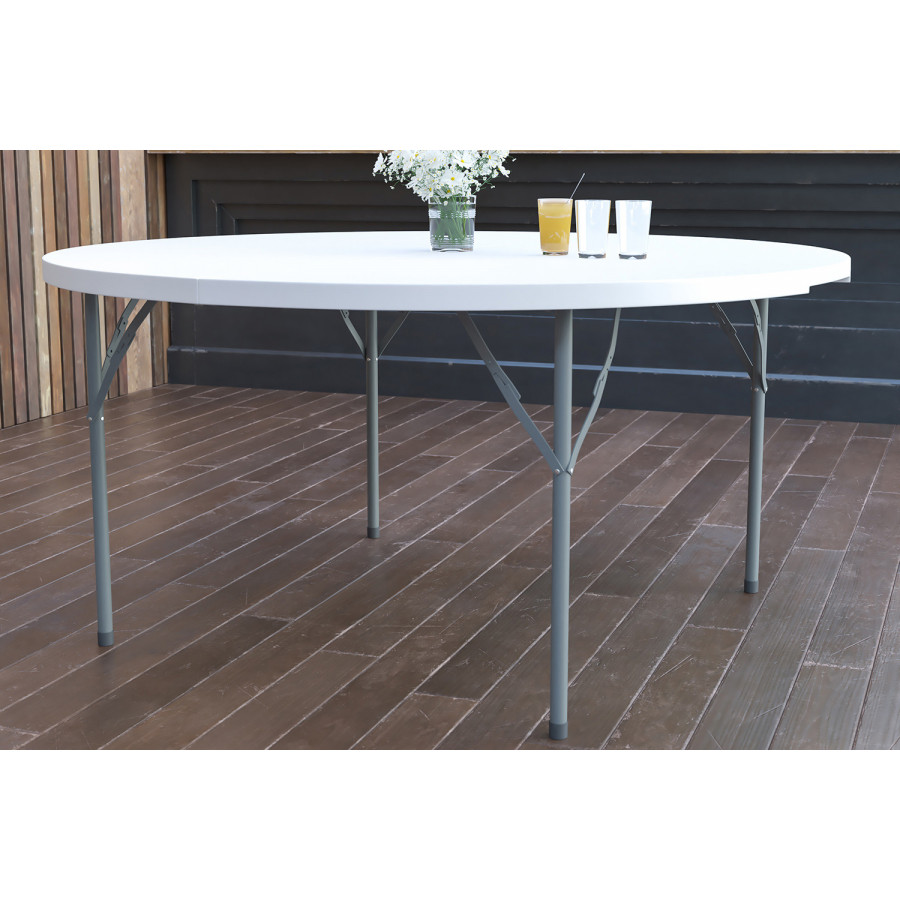 BLNK Elon Style 1 Round Plastic Split Folding Table - 5'D