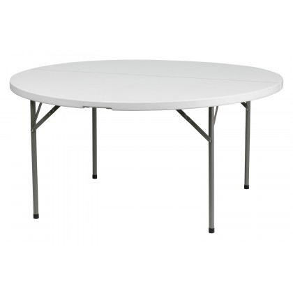 BLNK Elon Style 1 Round Plastic Split Folding Table - 5'D