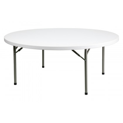 BLNK Elon Round Plastic Solid Folding Table - 6'D