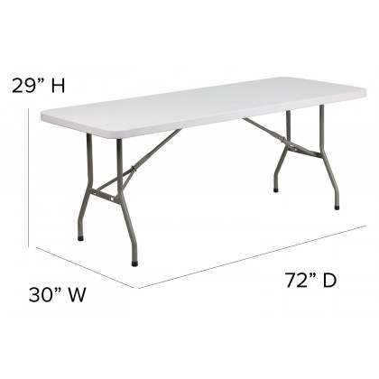BLNK Elon Plastic Folding Table - 6'L