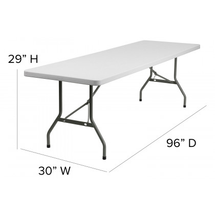 BLNK Elon Plastic Folding Table - 8'L