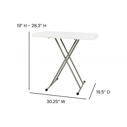 BLNK Elon Commercial Indoor-Outdoor Plastic Adjustable Height Folding Table - 30"H