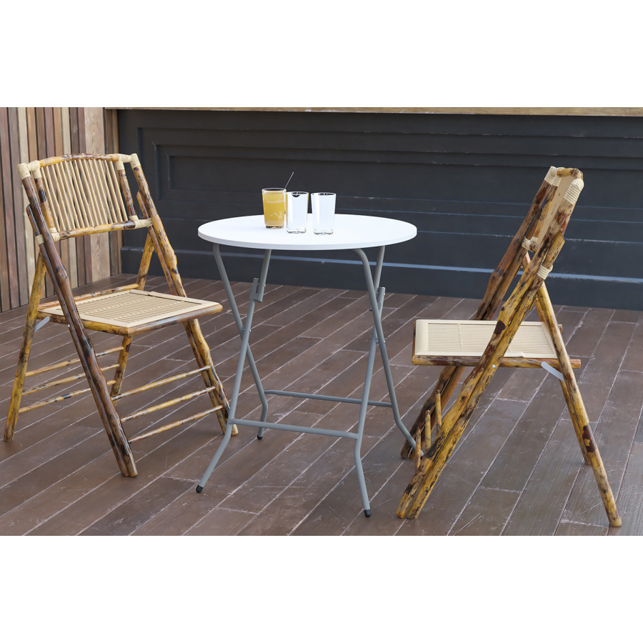 BLNK Elon Round Plastic Solid Folding Table - 2'D