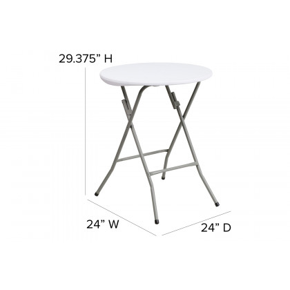 BLNK Elon Round Plastic Solid Folding Table - 2'D