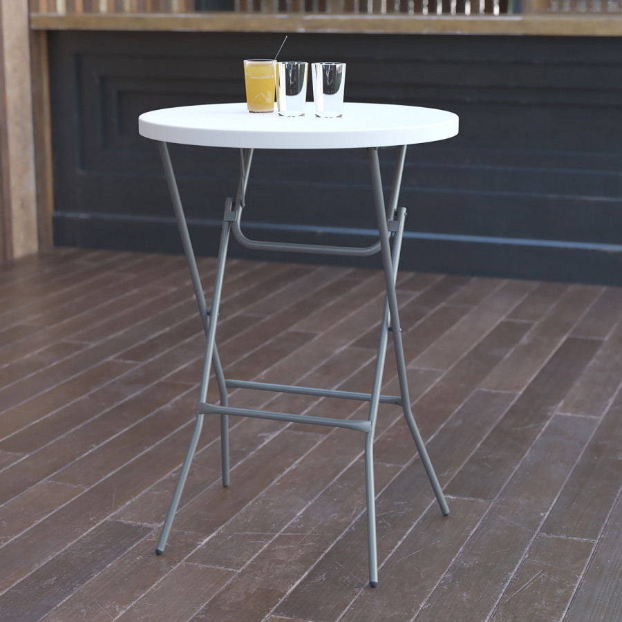 BLNK - Elon Round Plastic Bar Height Folding Table