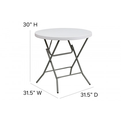 BLNK - Elon Round Plastic Plastic Folding Table
