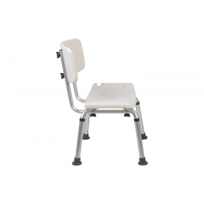 BLNK HERCULES Series Medical Adjustable Bath and Shower Chair with Back - White