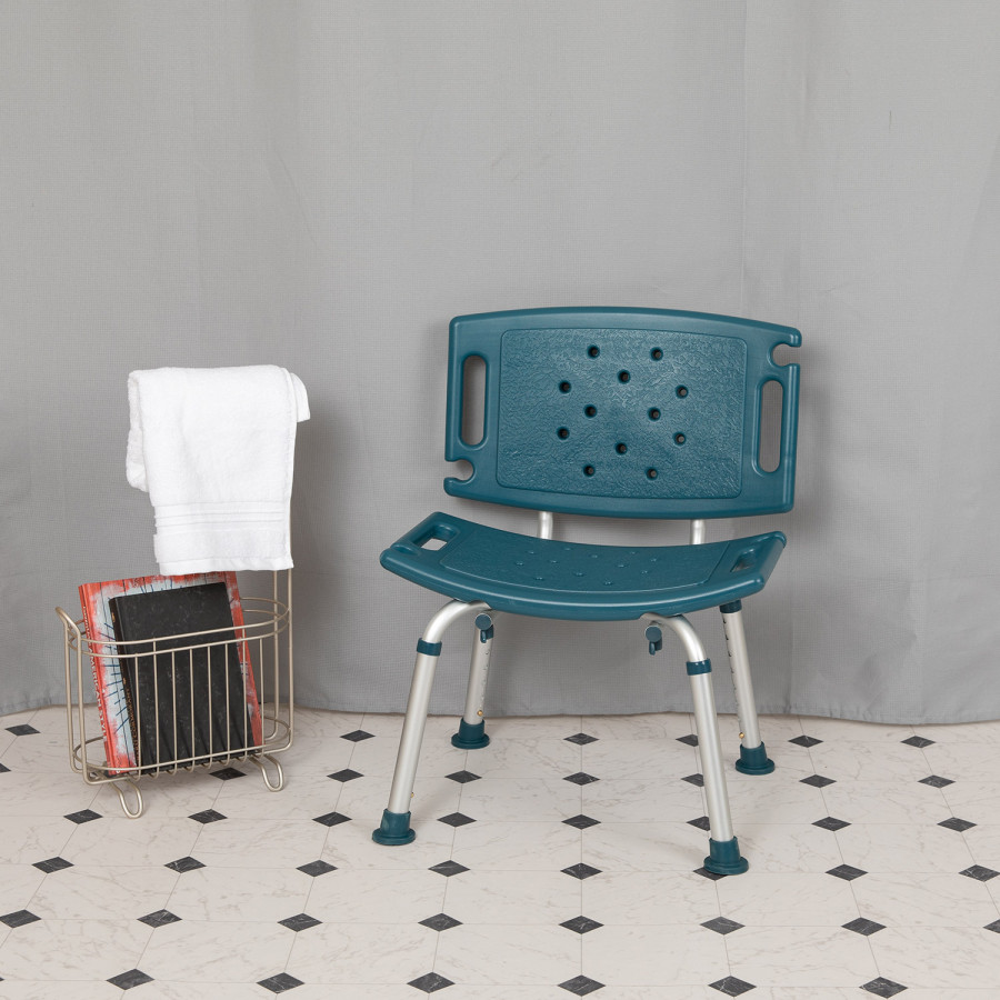 BLNK HERCULES Series Medical Adjustable Bath and Shower Chair with Extra Large Back - Navy