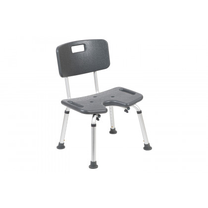 BLNK HERCULES Series Medical Adjustable Bath and Shower Chair with U-Shaped Cutout - Gray
