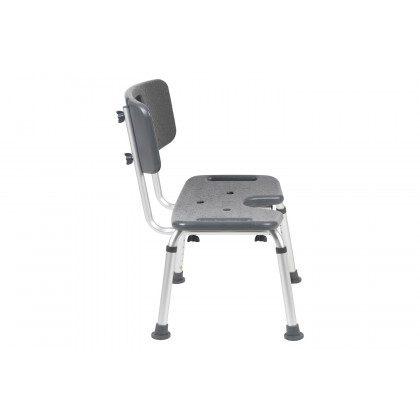 BLNK HERCULES Series Medical Adjustable Bath and Shower Chair with U-Shaped Cutout - Gray