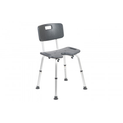 BLNK HERCULES Series Medical Adjustable Bath and Shower Chair with U-Shaped Cutout - Gray