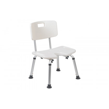 BLNK HERCULES Series Medical Adjustable Bath and Shower Chair with U-Shaped Cutout - White