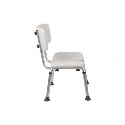 BLNK HERCULES Series Medical Adjustable Bath and Shower Chair with U-Shaped Cutout - White