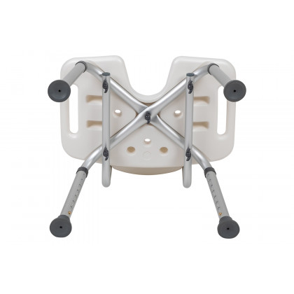BLNK HERCULES Series Medical Adjustable Bath and Shower Chair with U-Shaped Cutout - White