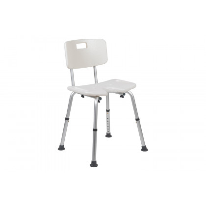 BLNK HERCULES Series Medical Adjustable Bath and Shower Chair with U-Shaped Cutout - White