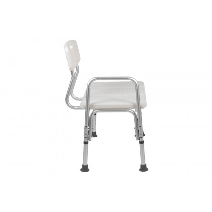 BLNK HERCULES Series Adjustable Bath and Shower Transfer Bench with Back and Side Arm - White