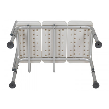 BLNK HERCULES Series Adjustable Bath and Shower Transfer Bench with Back and Side Arm - White