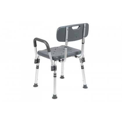 BLNK HERCULES Series Medical Adjustable Bath and Shower Chair with Quick Release Back and Arms - Gray