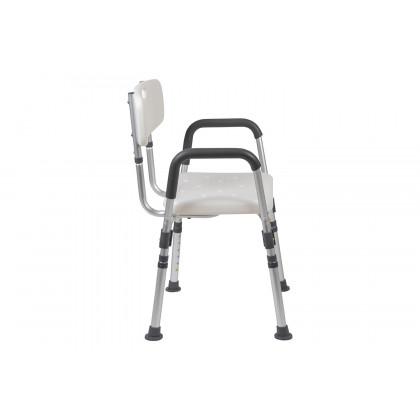 BLNK HERCULES Series Medical Adjustable Bath and Shower Chair with Quick Release Back and Arms - White