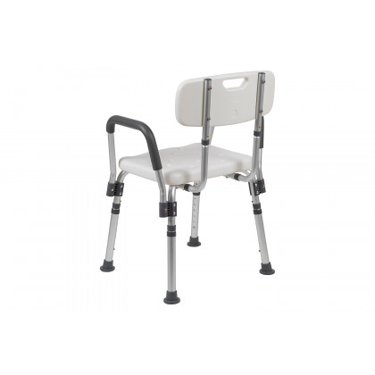 BLNK HERCULES Series Medical Adjustable Bath and Shower Chair with Quick Release Back and Arms - White