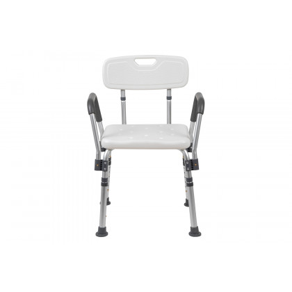 BLNK HERCULES Series Medical Adjustable Bath and Shower Chair with Quick Release Back and Arms - White