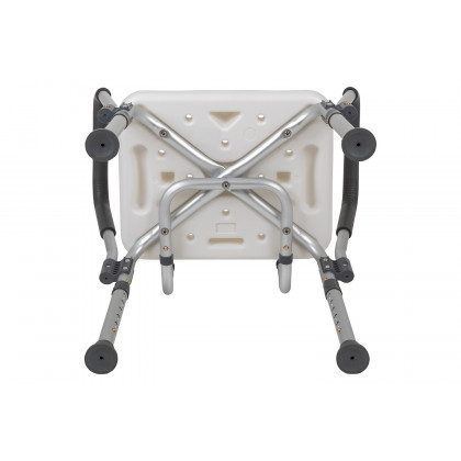 BLNK HERCULES Series Medical Adjustable Bath and Shower Chair with Quick Release Back and Arms - White