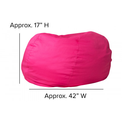 BLNK Duncan Oversized Refillable Bean Bag Chair for All Ages - Solid Hot Pink
