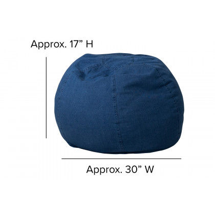 BLNK Dillon Small Refillable Bean Bag Chair for Kids and Teens - Denim