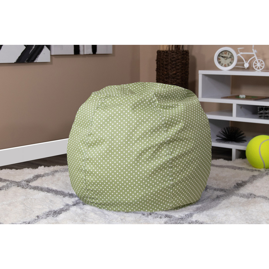 BLNK Dillon Small Refillable Bean Bag Chair for Kids and Teens - Green Dot