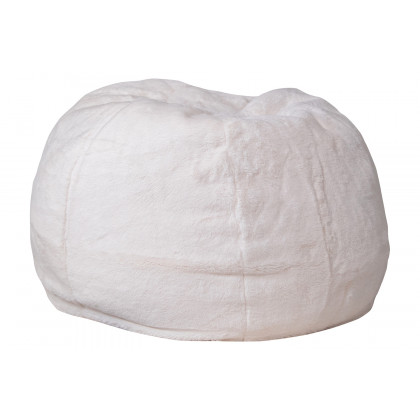 BLNK Dillon Small Refillable Bean Bag Chair for Kids and Teens - White Furry