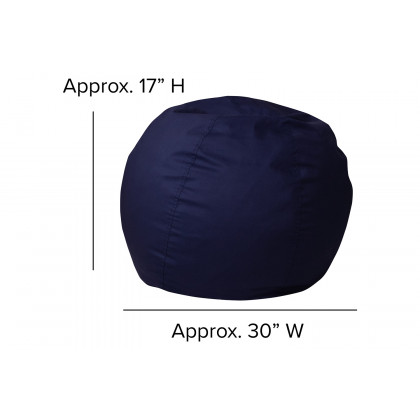 BLNK Dillon Small Refillable Bean Bag Chair for Kids and Teens - Solid Navy Blue