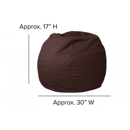 BLNK Dillon Small Refillable Bean Bag Chair for Kids and Teens - Solid Brown