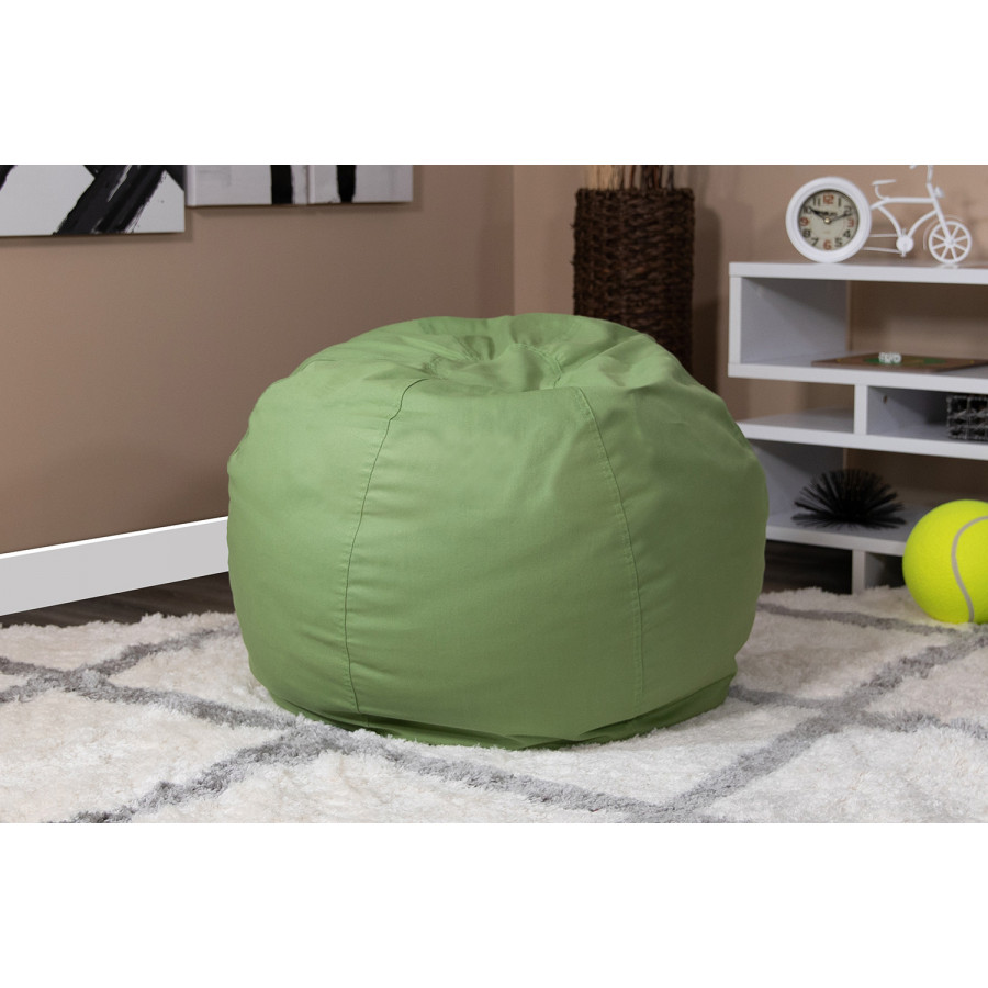 BLNK Dillon Small Refillable Bean Bag Chair for Kids and Teens - Solid Green