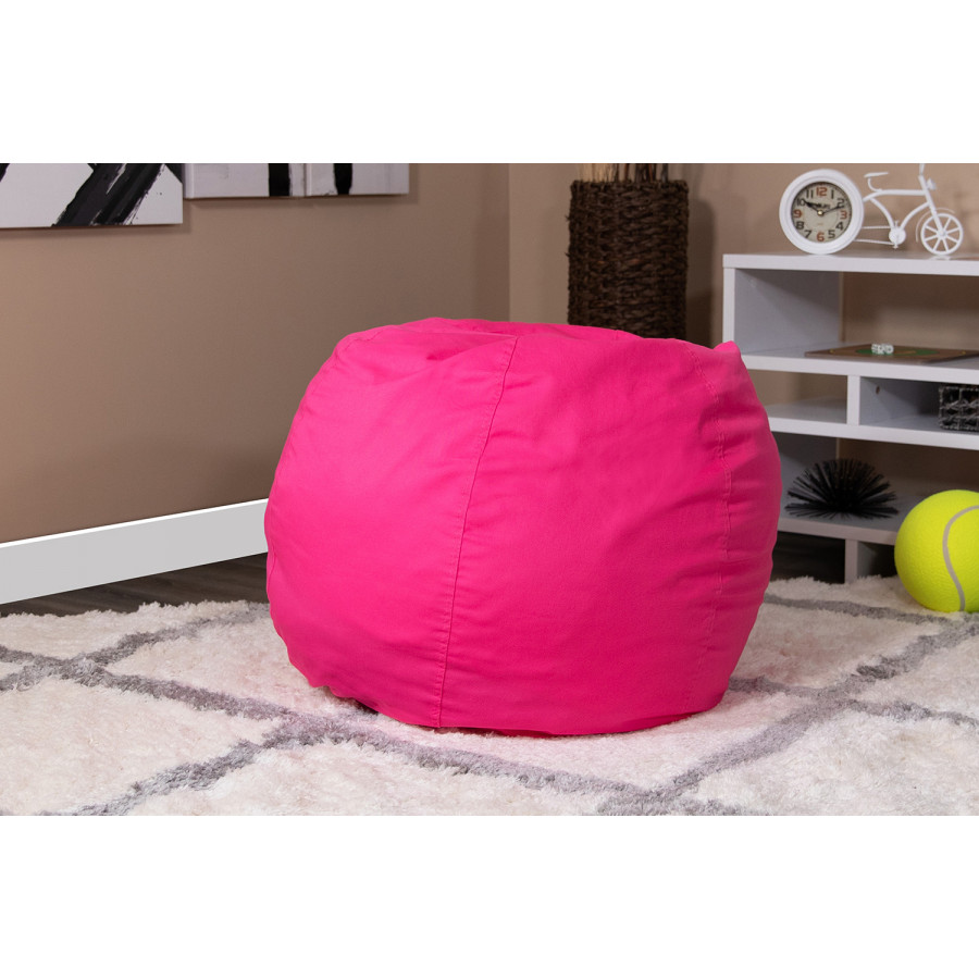 BLNK Dillon Small Refillable Bean Bag Chair for Kids and Teens - Solid Hot Pink
