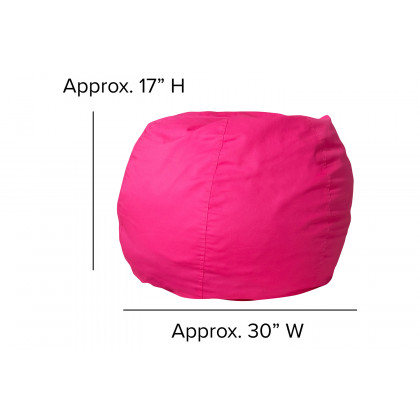 BLNK Dillon Small Refillable Bean Bag Chair for Kids and Teens - Solid Hot Pink