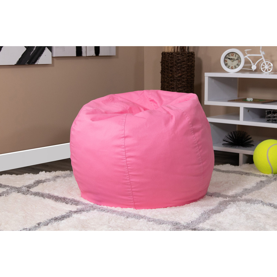 BLNK Dillon Small Refillable Bean Bag Chair for Kids and Teens - Solid Light Pink