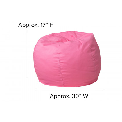 BLNK Dillon Small Refillable Bean Bag Chair for Kids and Teens - Solid Light Pink